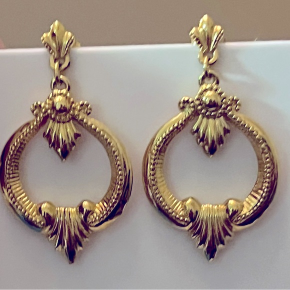 Vintage filigree gold plated earrings - Picture 1 of 2